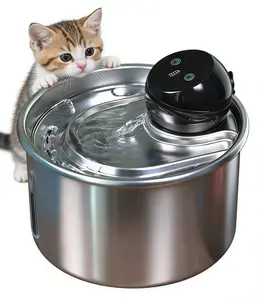 stainless  steel  cat  fountain  Touch Control 3L/101OZ  Pet Fountain | 3 Water Modes | 4-Stage Filtration