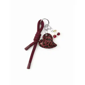 Cider CHERRY & LEOPARD HEART KEYCHAIN