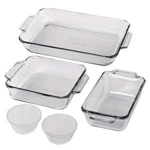 Anchor Hocking Glass Baking Dish Set, 7 Piece Glass Bakeware Set
