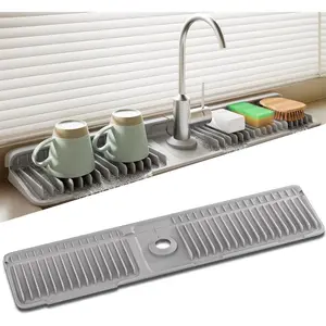 Kitchen Sink Silicone Folding Splash Guard Mat, Faucet Protector, Quick-Drying, Waterproof & Non-Slip
