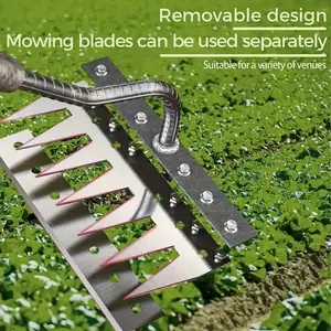 Heavy-Duty Carbon Steel Garden Weeding Rake, Dual-Pronged Iron Rake for Lawn Dethatching & Soil Loosening, Ideal for Backyard Gardening, Durable Gardening Tools