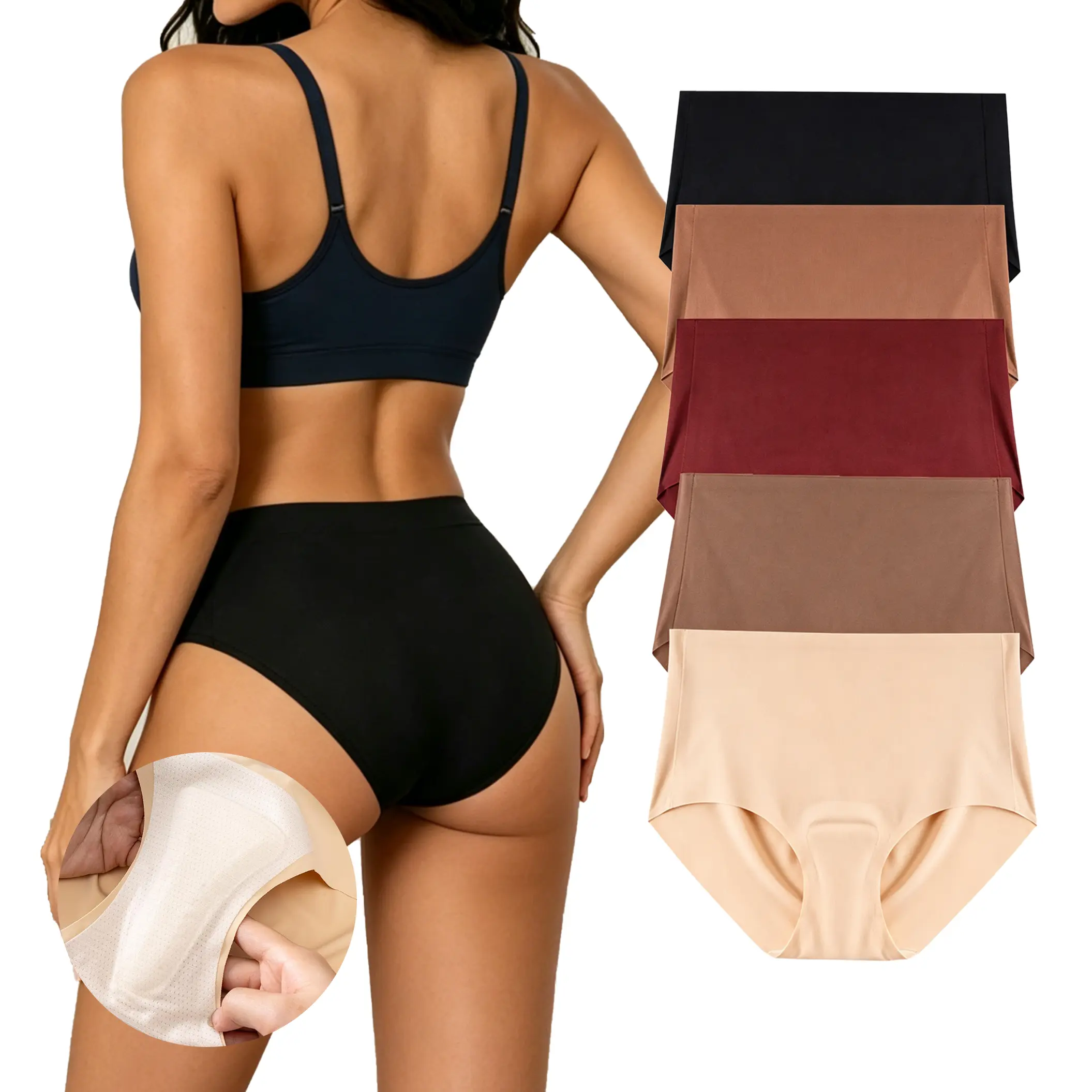 5-Pack Women's Seamless Full Coverage Panties , Camel Toe Coverage, No Awkward Bulging, Soft & Comfortable Fit, Machine Washable Underwear for Workout, Yoga, Running & Daily Wear