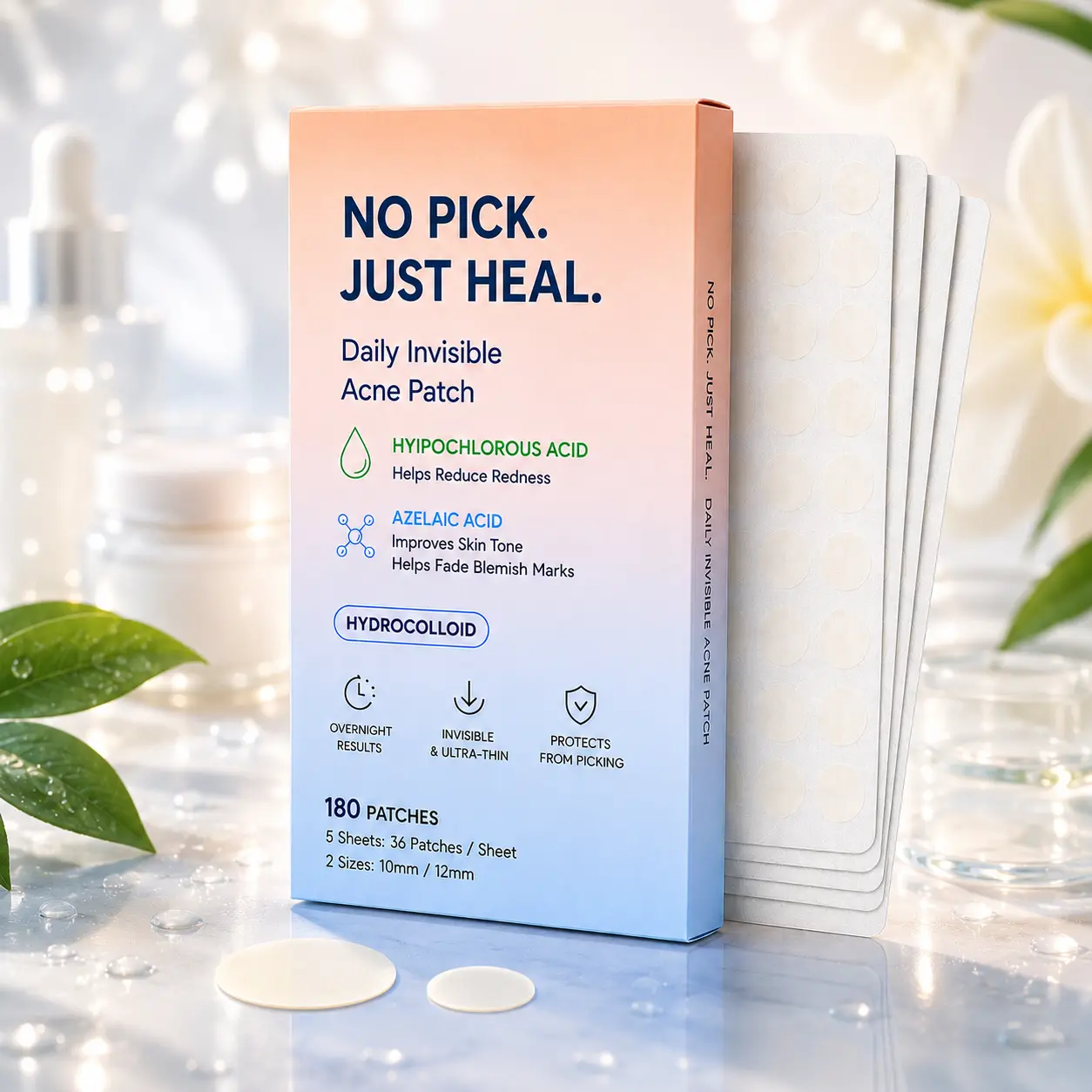 Bymrs 180/540 sheet pack of hydrocolloid acne patches, acne patches, transparent round patches, acne strips, acne treatment products, alcohol-free, odorless, gentle and non-irritating, suitable for all skin types.