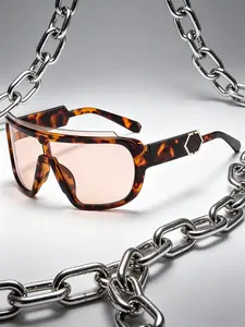 Vintage Oversized Pilot Sunglasses, Trendy Vintage Sunglasses, Tortoiseshell Frame, Uv400 Protection, Unisex Sporty Style, All Seasons Fashion Accessory