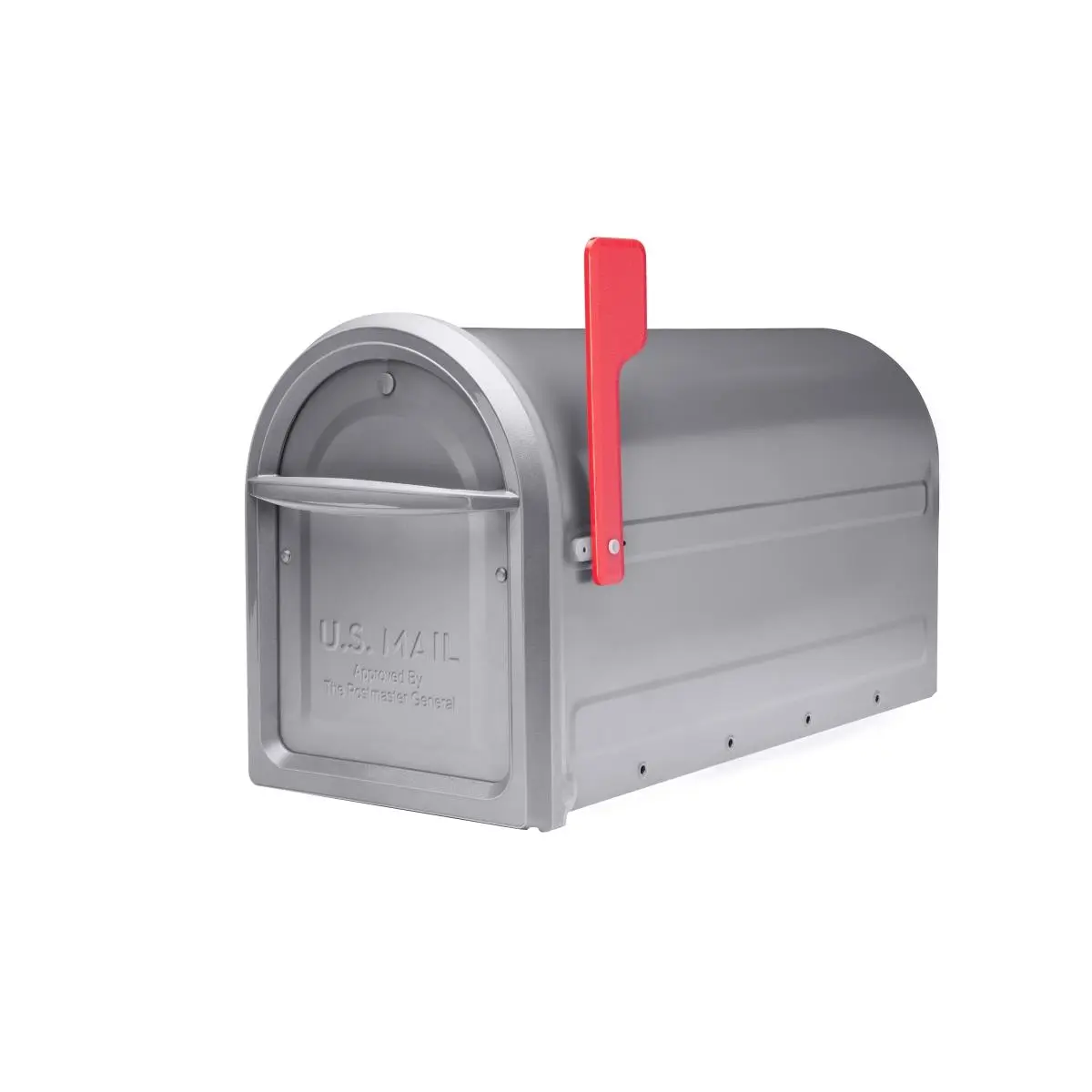 212 MAIN Graphite Finish Architectural Post Mount Mailbox - Large Size, Included Flag