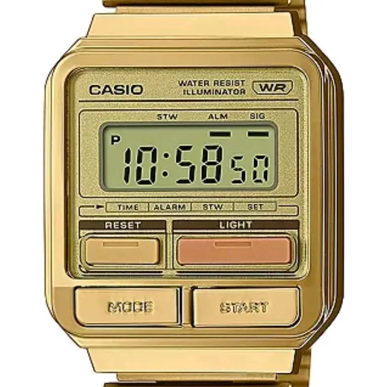 A120weg-9a brand new Casio retro Vintage digital gold stainless steel unisex watch