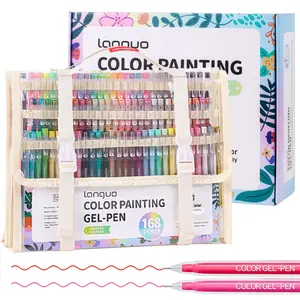 168 Pcs Drawing Gel Pen Set,With Handbags Organizers,0.6mmNeedle Tip,Rich Color Large Capacity Ink Pens,Art Supplies, Art Materials For Diary,Card,DIY,Coloring, Doodling, Scrapbooking SuppliesStackable colors, Art Craft Supplies