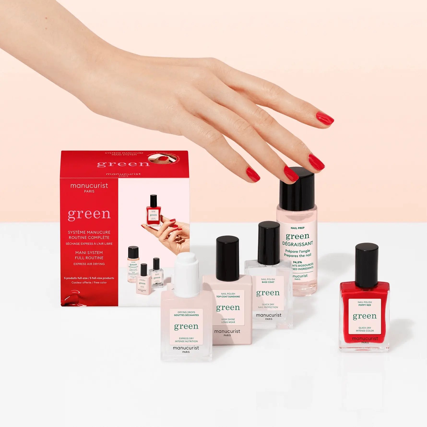 Manucurist Nail Polish Kit - At Home Manicure - Glossy Finish and Quick Dry