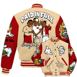 Varsity Jacket To Match Dunk Low Strawberry Waffle - Everybody Paid In Full Graphic All Over Print