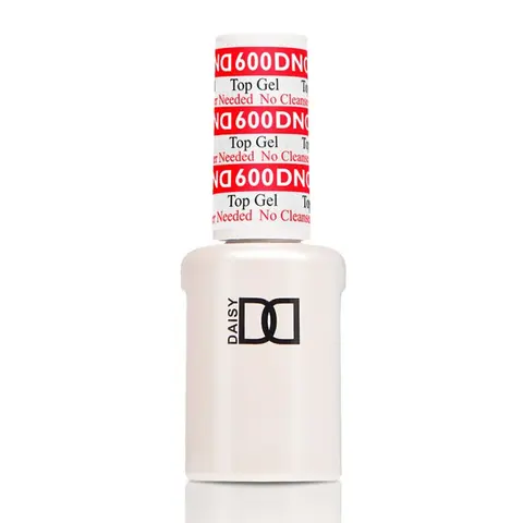DAISY DND No Cleanse Gel Topcoat (0.5oz Bottle, Model 600) - Youth-Focused Nail Tech Supplies Single Item, Contains Neither Cleanser, Glossy Nails For At-Home Manicure