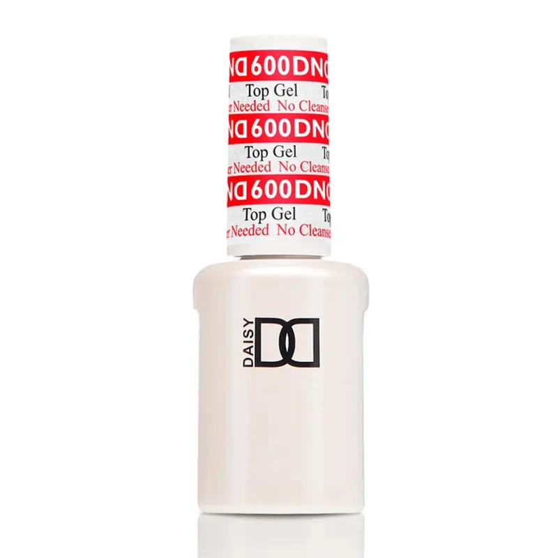 DAISY DND No Cleanse Gel Topcoat (0.5oz Bottle, Model 600) - Youth-Focused Nail Tech Supplies Single Item, Contains Neither Cleanser, Glossy Nails For At-Home Manicure