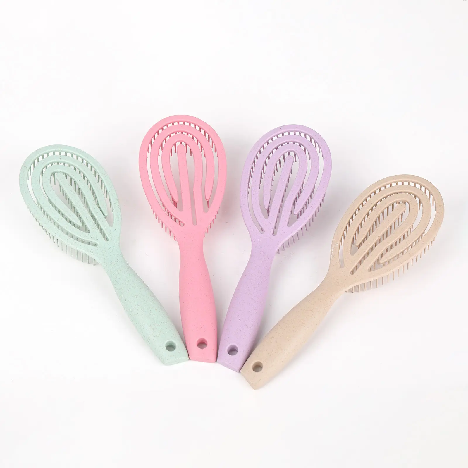 Round Hair Brush, Anti-Static Detangling Hairbrush with Detangling Capability for Wet & Dry, Curly and Straight Use Hair, Scalp Massage Styling Brush, Gentle No Damage, Unisex, Anti Tangle Brush