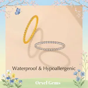 Minimalist Bead Stack Ring – Gold & Silver | Elegant Everyday Layering Jewelry