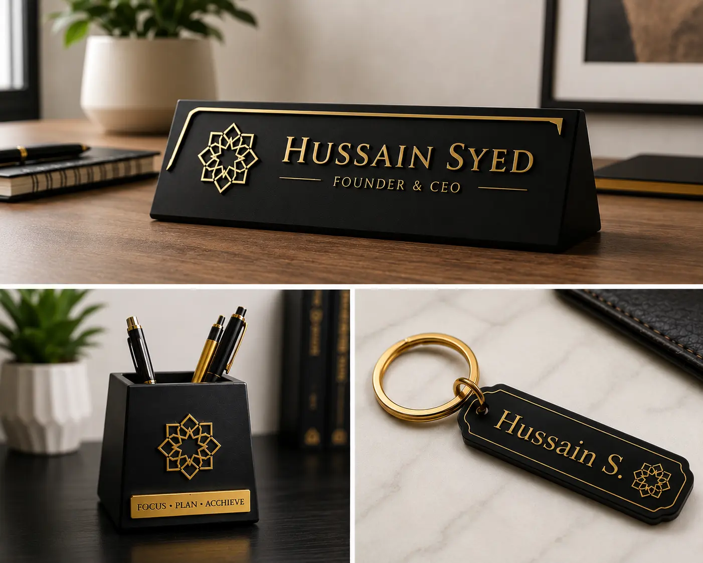 Personalized Desk Name Plate | Custom Office Desk Sign | 3D Printed Nameplate | Teacher Gift | Coworker Gift