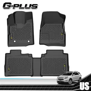 Car Floor Mats - Flush-Fit, Laser-Scanned, Stainproof TPE All-Weather Floor Liners for 2012-2017 Chevy Equinox/GMC Terrain