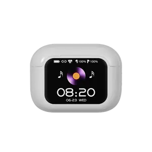 Bluetooth Noise-Canceling Headphones with Digital Display and Music Icon Design