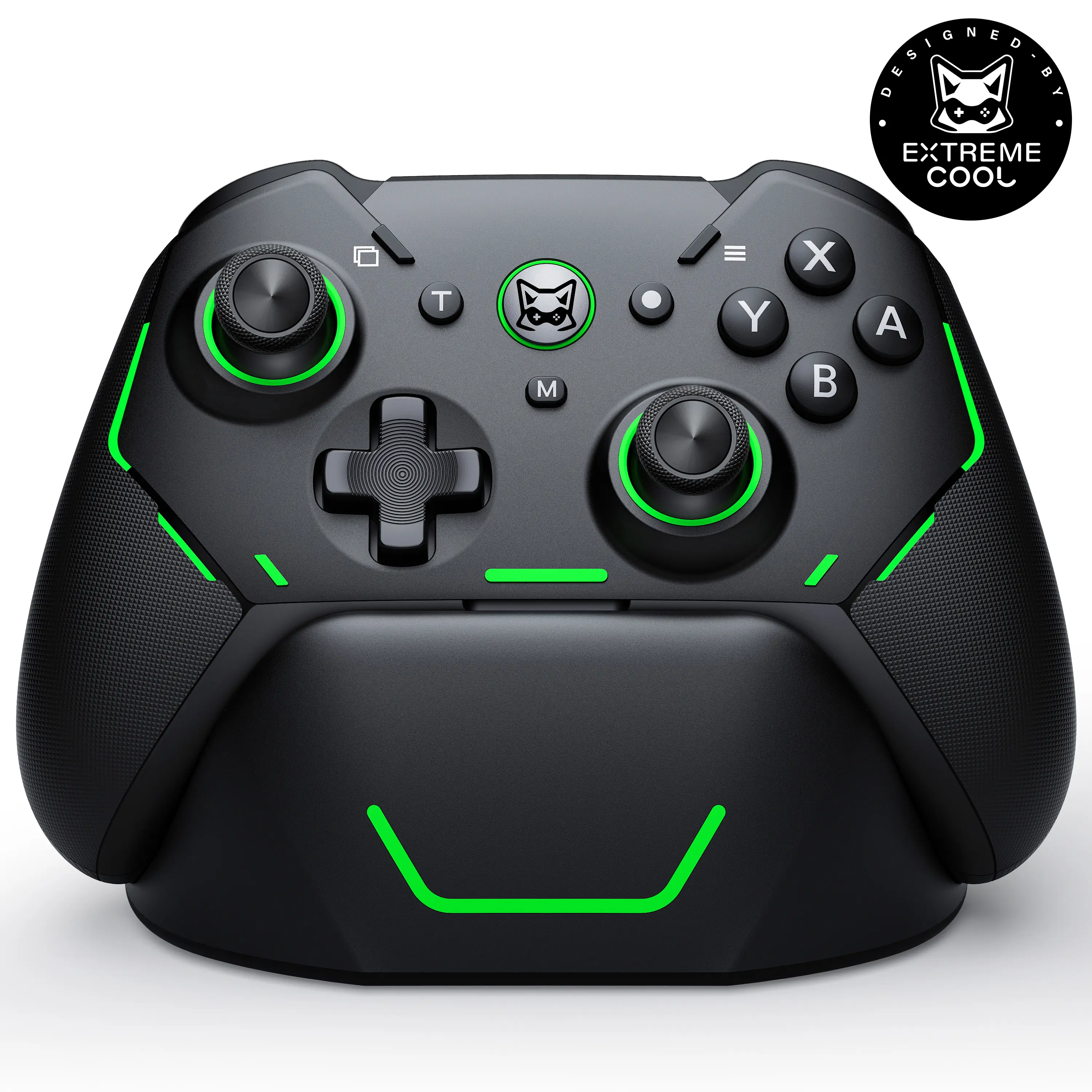 BEBONCOOL Hall Effect Wireless Controller with Charging Dock – 1000Hz Polling Rate, Linear Hall Triggers with Locks, 6-Axis Gyro, RGB, Macro Back Buttons & Turbo – for Switch & PC