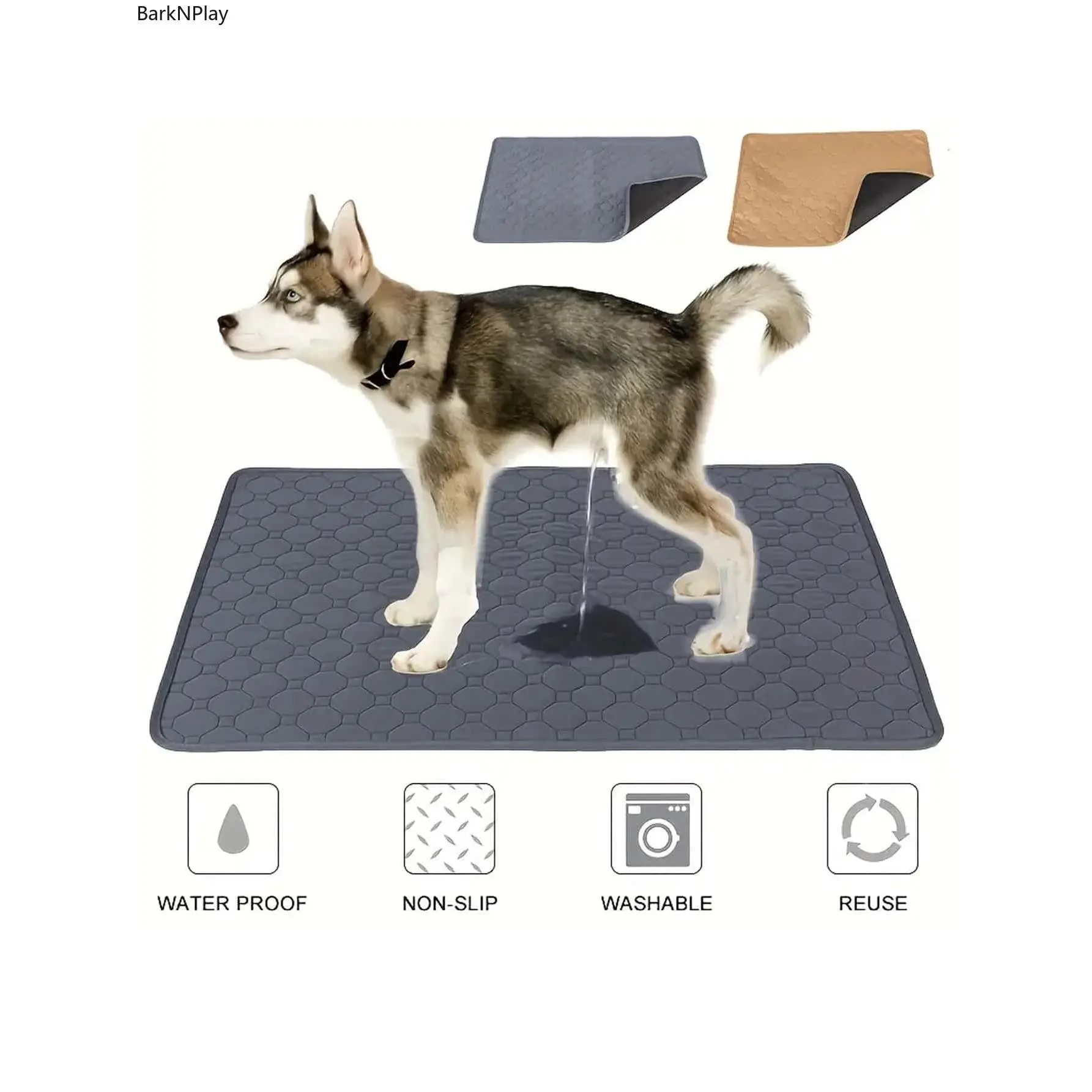 Washable Dog Pee Pad, Reusable Pet Mats, Anti-Slip Carpet, Large Dog Pad, Absorbent Leak-Proof Training Mat For Pets, Crate, Playpen, Bed, Sofa