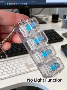 Keyboard Shape Keychain, Four-In-One Key Ring, Car Key Holder, Colorblock Design, Casual Style, No Light Function, Keyboard Key Chain, Convenient Item, Decorative Accessory, Keyboard Fidget Keychain
