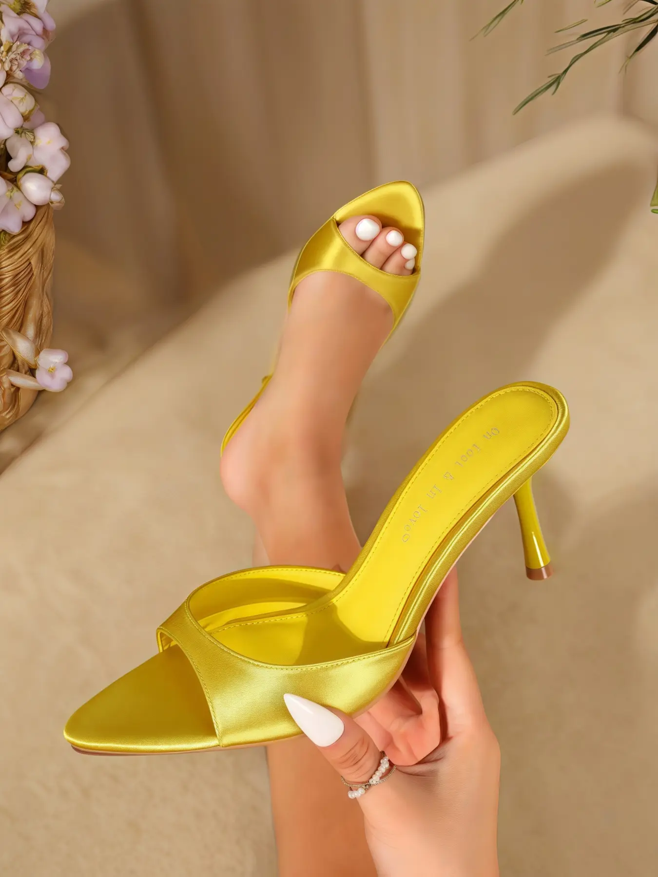 Women's Elegant Solid Color Pointed Toe High Heel Sandals, Fashionable Heeled Sandals, Fashionable Slip on Sandals for Daily Wear, Lightweight Breathable Comfortable Shoes for Women & Girls, Chic Summer Footwear, Dress Sandals, Summer
