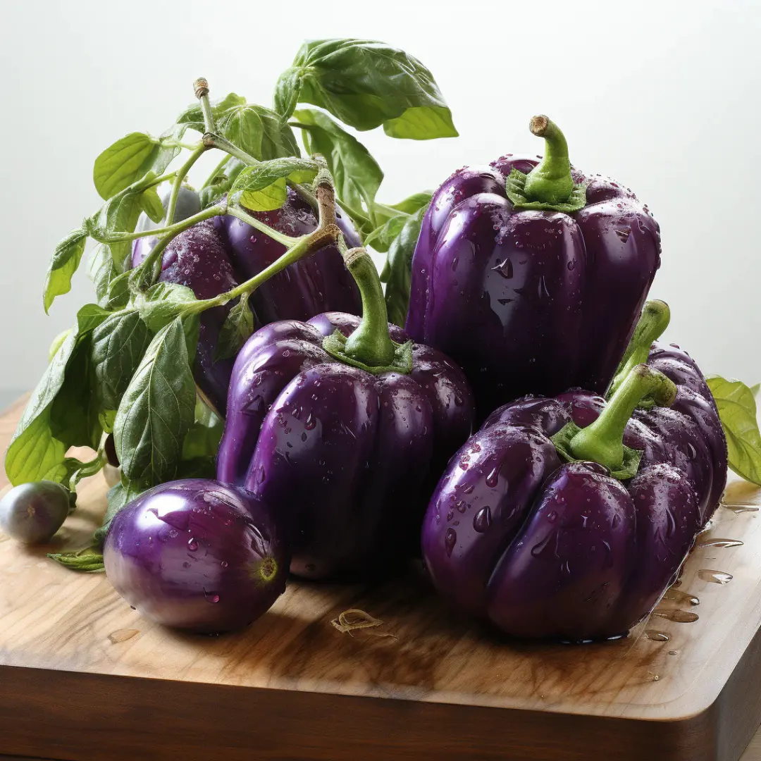 Organic Purple Beauty Bell Pepper Seeds (Capsicum annuum) – 15+ seeds, Stunning Sweet Peppers