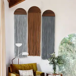 Macrame Wall Hanging 3Pcs Boho Wall Decor Backdrop 10" W x 40" L