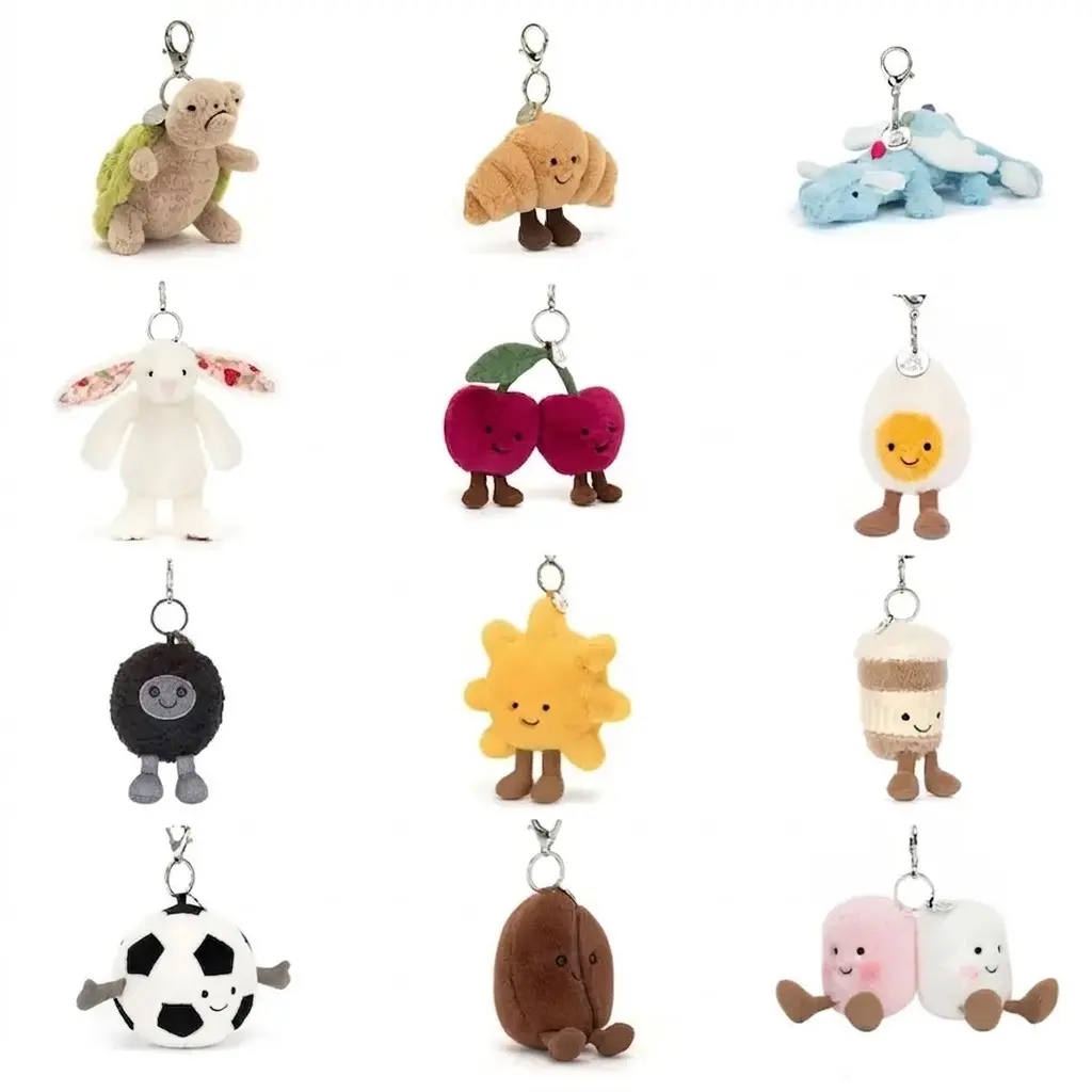 Jellycat Bag Charm Collection - 2026 Trending Mini Plush Keychain, Soft Cuddly Toy Charm, Ideal for Daily Use, Gift Giving & Collecting Cute Accessories