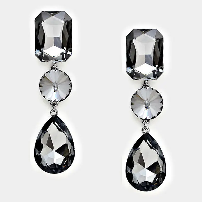 Black Diamond Multi Shape Drop Earrings | 233628