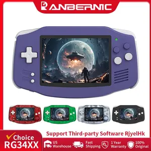 ANBERNIC RG34XX Retro Handheld Game Console 3.4" IPS Screen Linux 64-bit Video Gaming Player Support WiFi Bluetooth HD TV Output