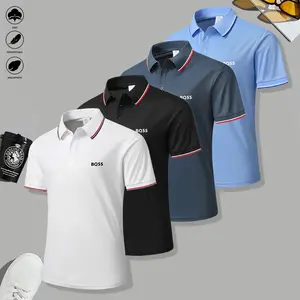 4 men's casual short-sleeved polo shirts mixed-color suit, breathable and refreshing, suitable for all seasons, is a good choice for men who give gifts during the holidays