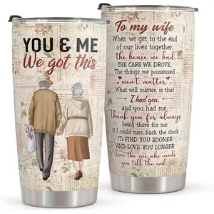 Sentimental Wife Gift from Husband - "I'd Find You Sooner" Love Poem - 20oz Stainless Steel Tumbler for Anniversary