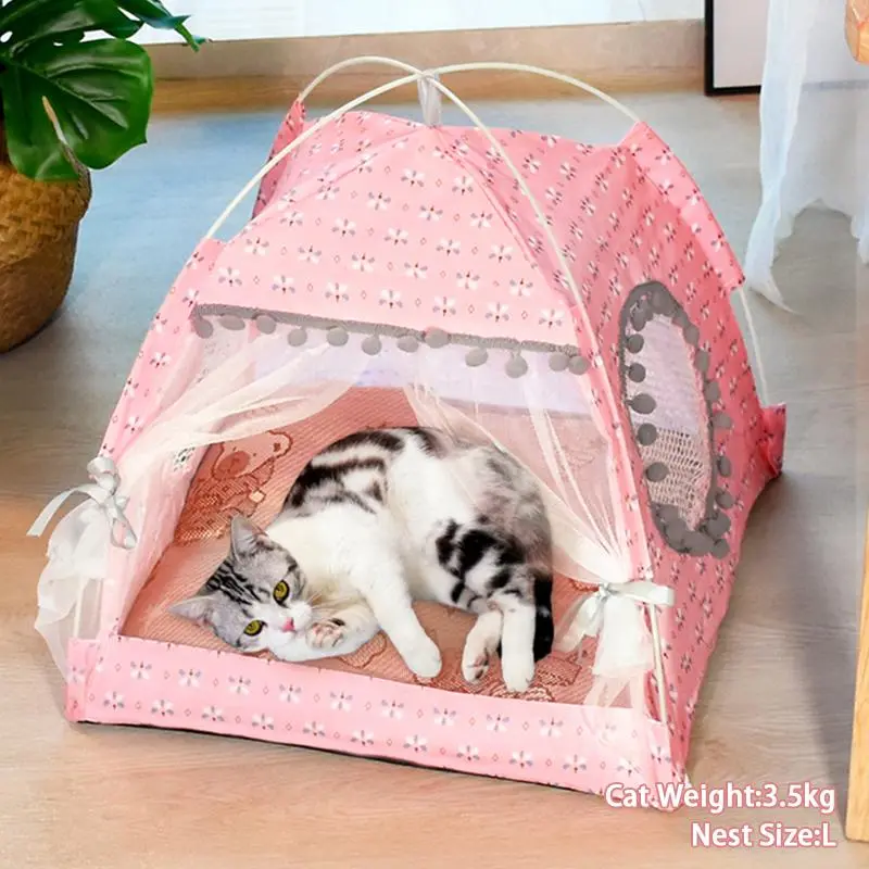 Cute Pet Bed, Semi-enclosed Pet Nest, 1 Count Comfortable All Seasons Universal Cat and Dog Nest, Cat House, Dog House, Kitten Condo, Cats Dogs Furniture, Pets Supplies