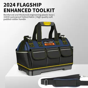 AIRAJ Transformable Heavy-Duty Tool Bag – Five-layer waterproof Oxford fabric, multiple external storage pockets, polypropylene reinforced base, large-capacity storage box Black Organizer