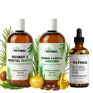 NEUTRA NATURAL Herbal KIT SHAMPOO 16OZ CONDITIONER 16OZ HAIR OIL 4OZ Natural Botanical Hair Growth Oil with Rosemary Castor Oil Vitamin E for Thicker Hair Vegan Haircare Kit