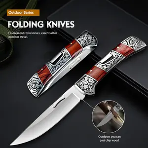 4-inch multi-functional stainless steel kitchen meat cutting knife, fruit knife, high hardness, straight back blade, vintage pattern handle, light and easy to cut, Father's Day gift, essential for kitchen and dining room.