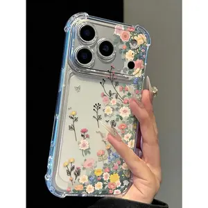 Daisy Flower Transparent Anti-Fall Phone Case, Minimalist Spring Style Phone Case, Suitable For Daily Use, Compatible With IPhone 15/15 Pro/15 Plus/15 Pro Max/16/16 Pro/16 Pro Max/17/17 Pro/17 Pro Max/12/12 Pro/12 Mini/13/13 Mini/13 Pro/13 Pro Max/14