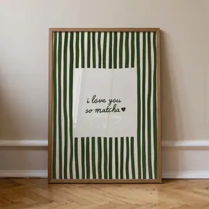 I Love You So Matcha Print, Matcha Station Wall Art