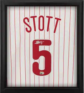 Bryson Stott Philadelphia Phillies Framed Autographed White Nike Replica Jersey Shadowbox - Fanatics Authentic Certified