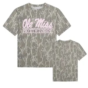 Ole Miss Bottomland Camo Mossy Oak Washed Out Camo Tee, Hunting Camo Tee T Shirt, T shirt 3D Camo, Style T Shirt 3D Camo, Gift For Women