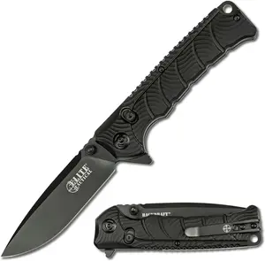 Elite Tactical Backdraft - 3.6" Blade Folding Pocket Knife Ball Bearing Pivot, Nylon Fiber Handle w/Reversible Deep Carry Pocket Clip,