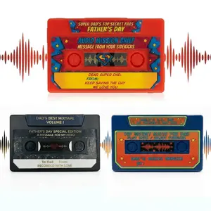 2026 Father's Day Gift - Retro Cassette Audio Guest Book 300s Recording Memory Box Voice Recordable Greeting Card  Dad Custom Voice Guestbook for Father Funny Happy Gift Fathers Day Dad Gift for Dad from Daughter Son Wife