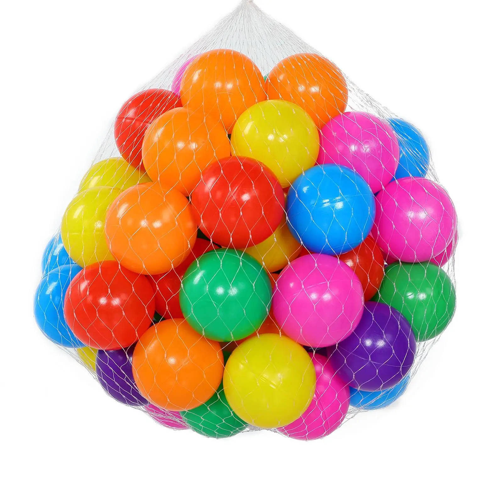 Colorful Indoor Ball Pit Balls 50 Count 7 Bright Colors 2.2 Inch Non Toxic PVC-Free Plastic for Playhouse & Swimming Pool Safe Soft Fun.Colorful Indoor Ball Pit Balls