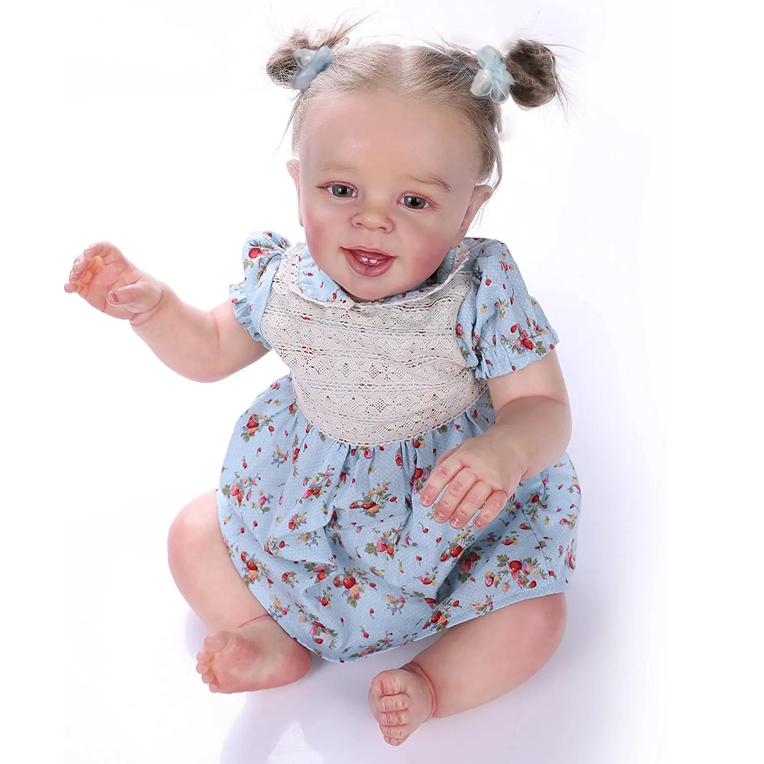 22 inches, vinyl material, princess girl doll, cute face, lifelike reborn doll, artist hand-painted coloring, realistic resurrected baby doll, suitable for collecting, holidays, birthdays, Halloween, perfect Christmas gift, suitable for children ages 3 an