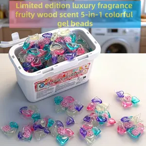 5D Reactive Oxygen Laundry Capsules 50 Count Box, 5-In-1 Multi-Effect Detergent Pods, Fragrance Detergent Beads, Deep Cleaning & Fabric Care, Approximately 8g Each, Scented Detergent Balls