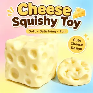 Giant Square Cheese Jumbo Squishy Fidget Sensory Toy - Moldable, High-Playability Anti-Anxiety Stress Relief Hand Item for Kids & Adults, Ideal for Party Favors & Birthday Gifts, Toys & Hobbies Category