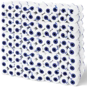 4inch Ultra-fine Fiber Roller Brush Set, 1/ 3inch Velvet, Pack of 100, Small Roller Brush Set, Mini Roller Brush, Roller Brush Velvet, Suitable for All Paints and Stains, Wall and House Painting Supplies