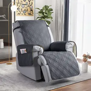 TAOCOCO（1/2/3 Seat) Pet Scratch-Resistant 100% Waterproof Recliner Chair Cover, Non Slip Washable Sofa Slipcover with Storage Pocket, Easy Install Furniture Protector for Living Room Bedroom Office,  Couch Cover With Fixing Leg Straps