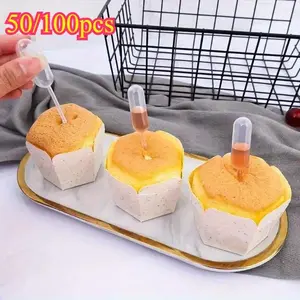 50/100PCS Mini Dropper Disposable Jam Dropper for Cupcakes Sauce Squeeze Transfer Pipettes Dropper Dessert Stuffed Cake Decor Pastry Decorating Tools