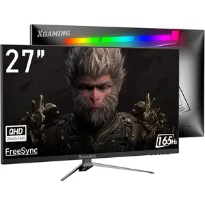 27-Inch QHD Gaming Monitor 165Hz, IPS PC Monitor with Rainbow Lights, 1ms, 99% sRGB, FreeSync G-Sync Compatible, Eye Care, VESA Mountable, HDMI, DisplayPort and Speakers, Black