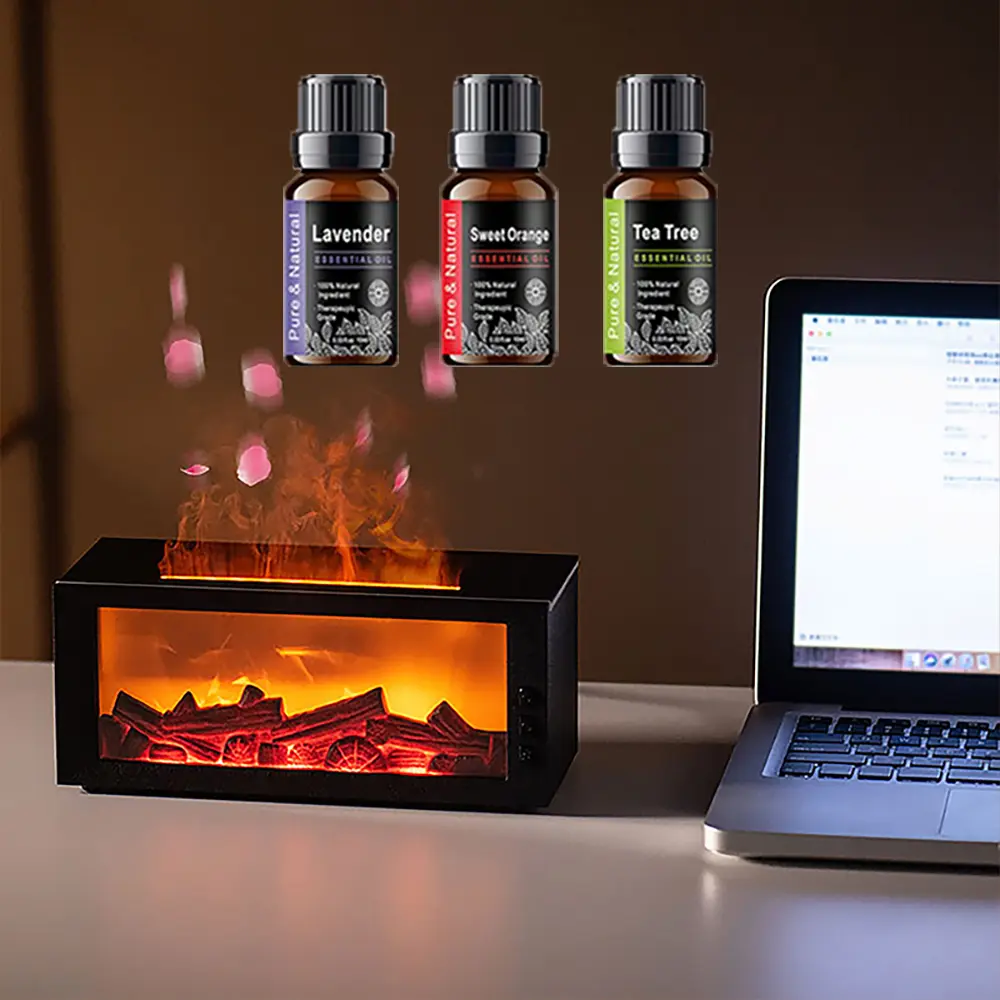 Upgraded Simulated Flame Home Humidifier - Aromatizer, Essential Oil Scented Aromatherapy Machine, Humidifier Diffuser, Electronic Home Fragrance Diffuser for Bedroom Household with Lasting Fragrance, Humidifier Room Appliances, Diffusers Humidifiers